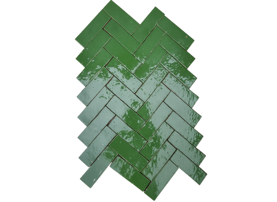 Emerald bejmat herringbone zellige